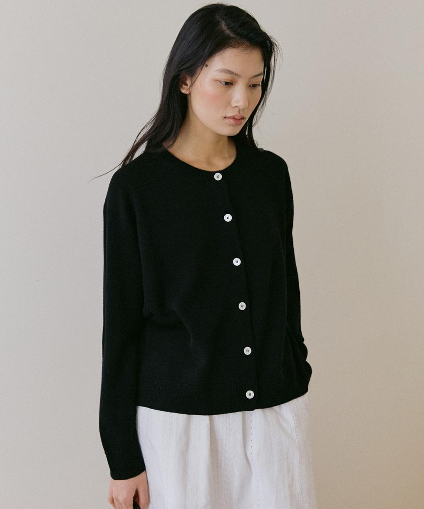 Peulob Silk Wool Cardigan Black