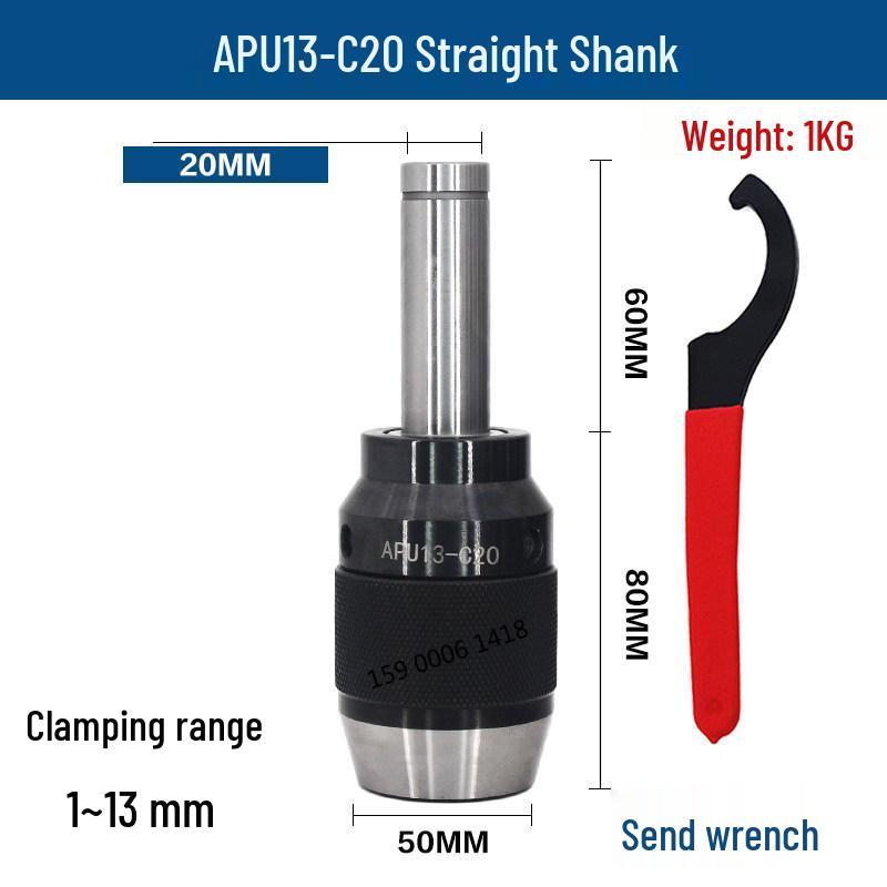 Self-Locking Tapered Tailstock Drill Chuck for CNC Lathe & Milling Machine