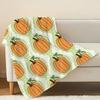 Soft Flannel Fleece Blanket Pumpkin Collection: Breathable, Skin-Friendly, Warm, Decorative, Lightweight, Ideal for Home, Office & All-Season Use