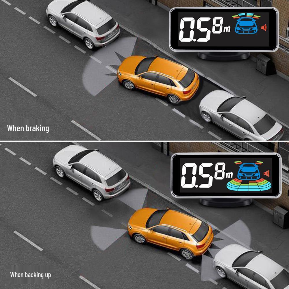 8-Probe Front and Rear Car Reversing Radar with Voice Buzzer