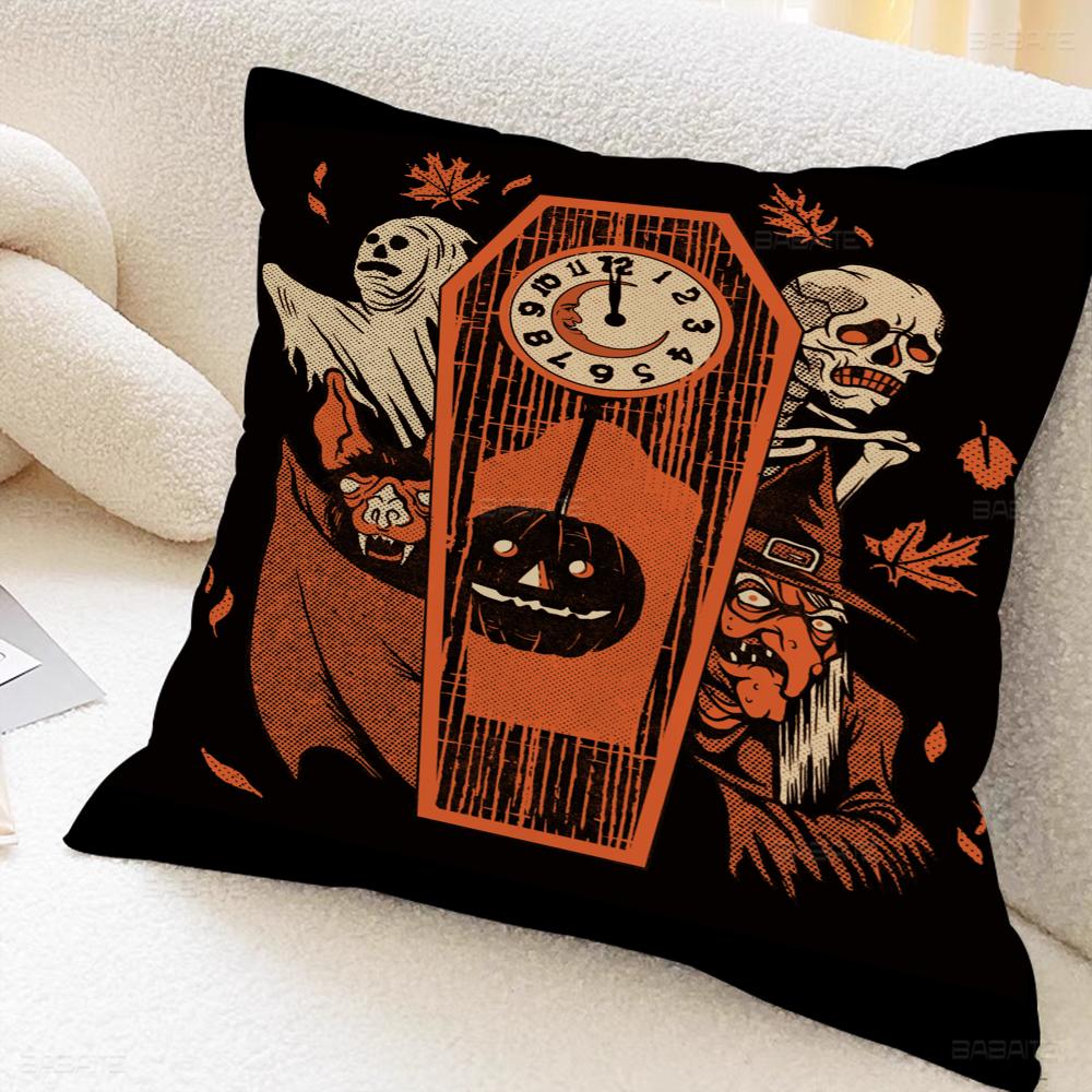 Retro Halloween Witch Pillow Gift Home Office Decoration Pillow Bedroom Sofa Car Cushion CoverPillow Case