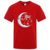 Summer Men T-shirt Cotton Blend Casual Funny Astronaut Design Print Loose O-neck T Shirt for Men Short Sleeve Male T-shirt Tees