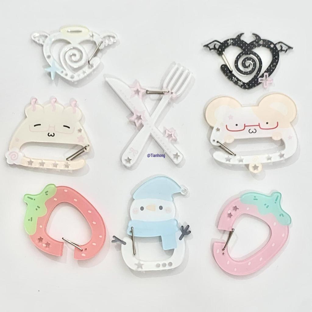 2025 Cute Cartoon Carabiner Keychain: Mengmeng Knife & Fork Ita Bag Pendant