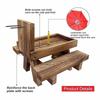 Practical-Squirrel Feeder Picnic Table With Umbrella,Wooden Squirrel Feeders For Outside,Cute Chipmunk Feeder+Solid Structure A