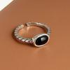 Xiaomi BF CLUB 925 Sterling Silver Ring For Women Jewelry Retro Black Red Stone Vintage Handmade Ring Allergy For Party Birthday Gift