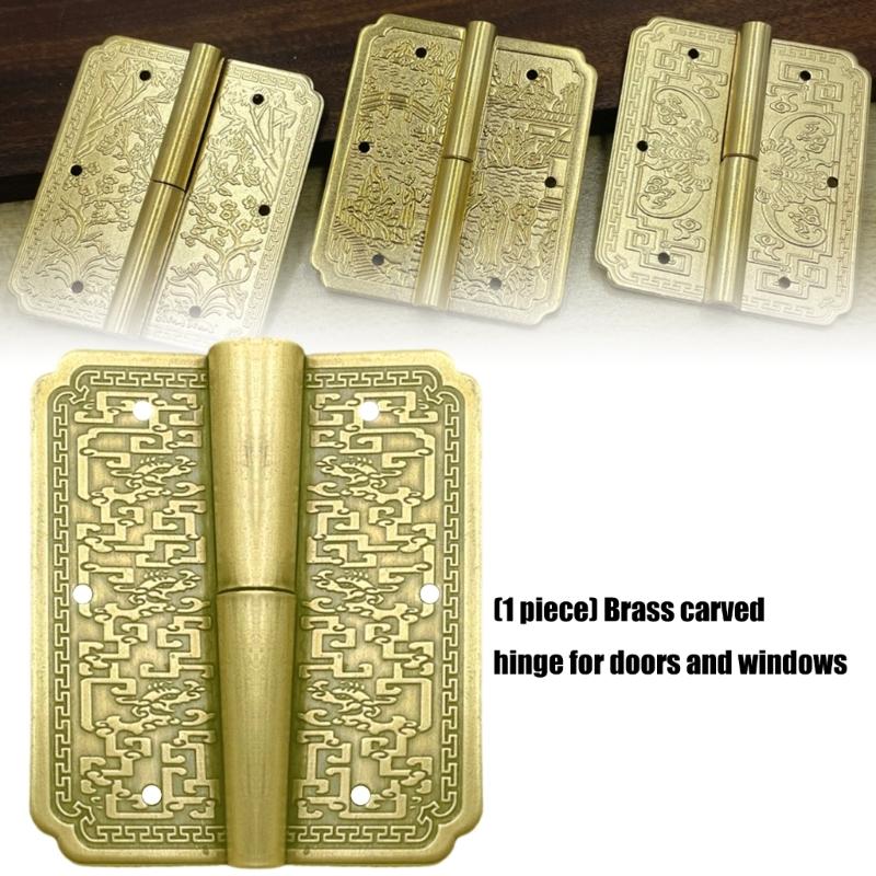 Antique Metal Cabinet Door Hinges Replacement Carved Drawer Door Hinge Decorative Fittings for Jewelry Box Easy to Use