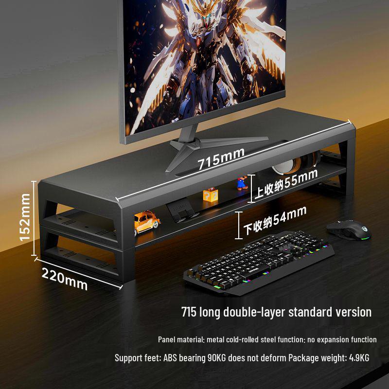 Multifunctional USB Monitor Riser Stand and Desktop Organizer