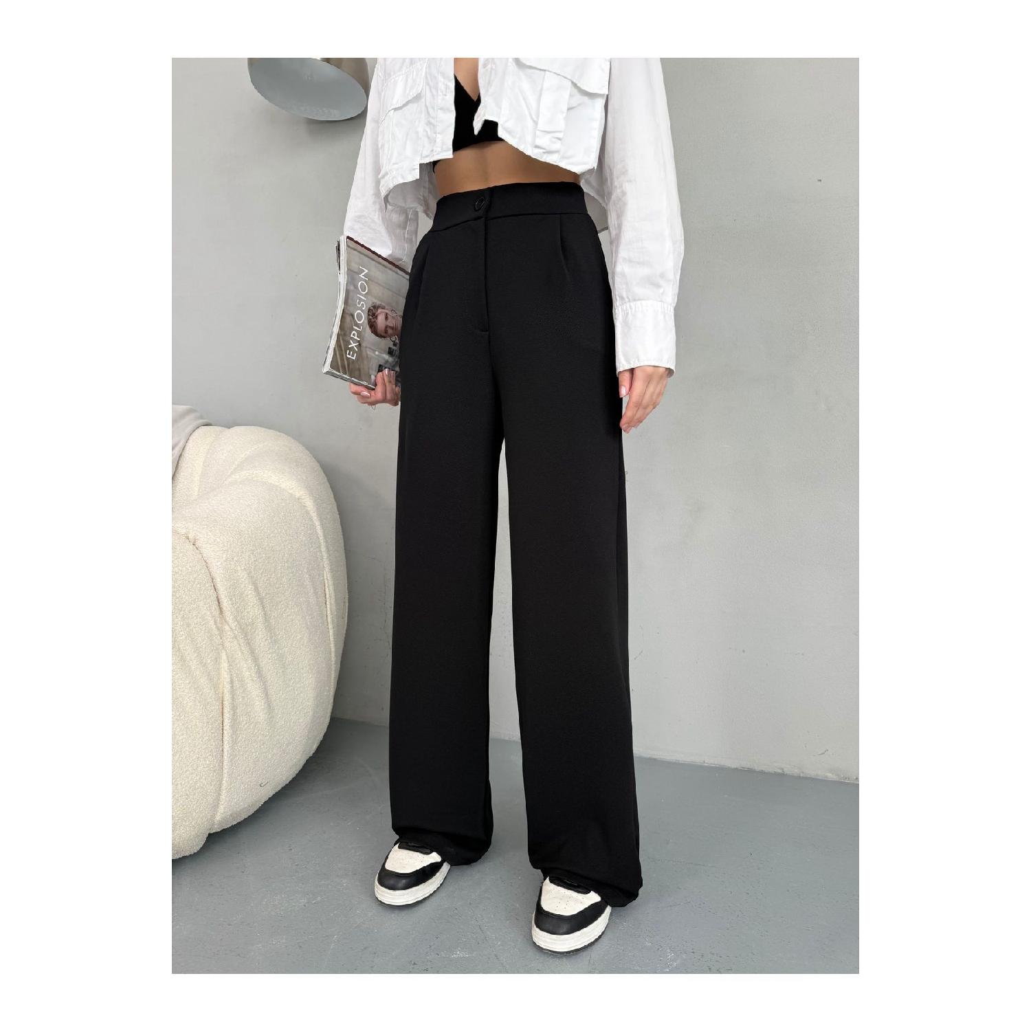 

Female Lycra Shabby Wide Trousers Palazzo Pants S чорний