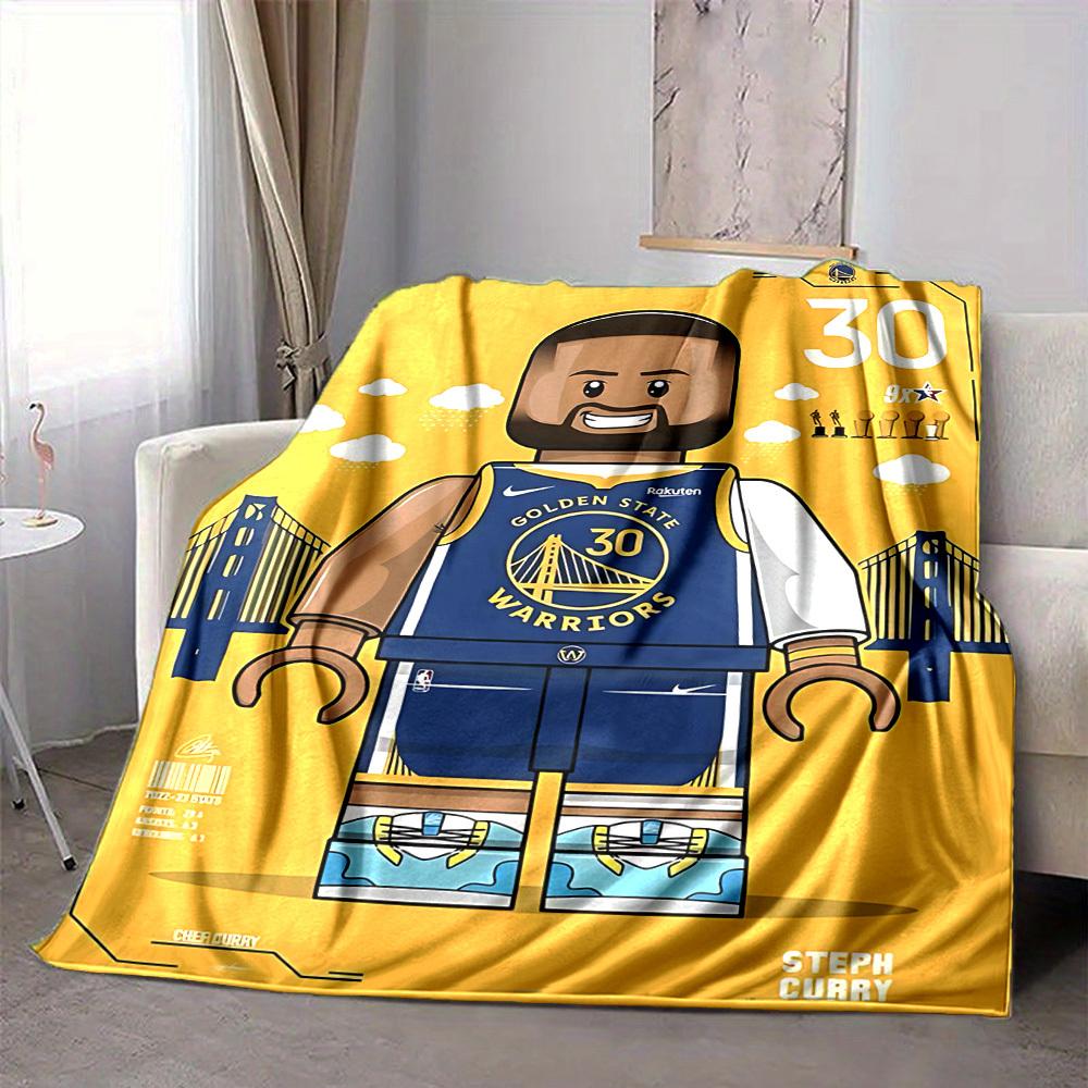 1pc Golden State Warriors Flannel Blanket, Soft Skin Friendly with Digital Printing, Various Sizes Available for Family, Friends, Birthday