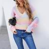 Women's Knitted  Sexy Long Sleeve V-Neck Oversize Sweater