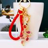 Fortune Rhinestone Snake Keychain Exquisite Women's Bag Pendant Snake Lucky Pendant  New Year Gifts