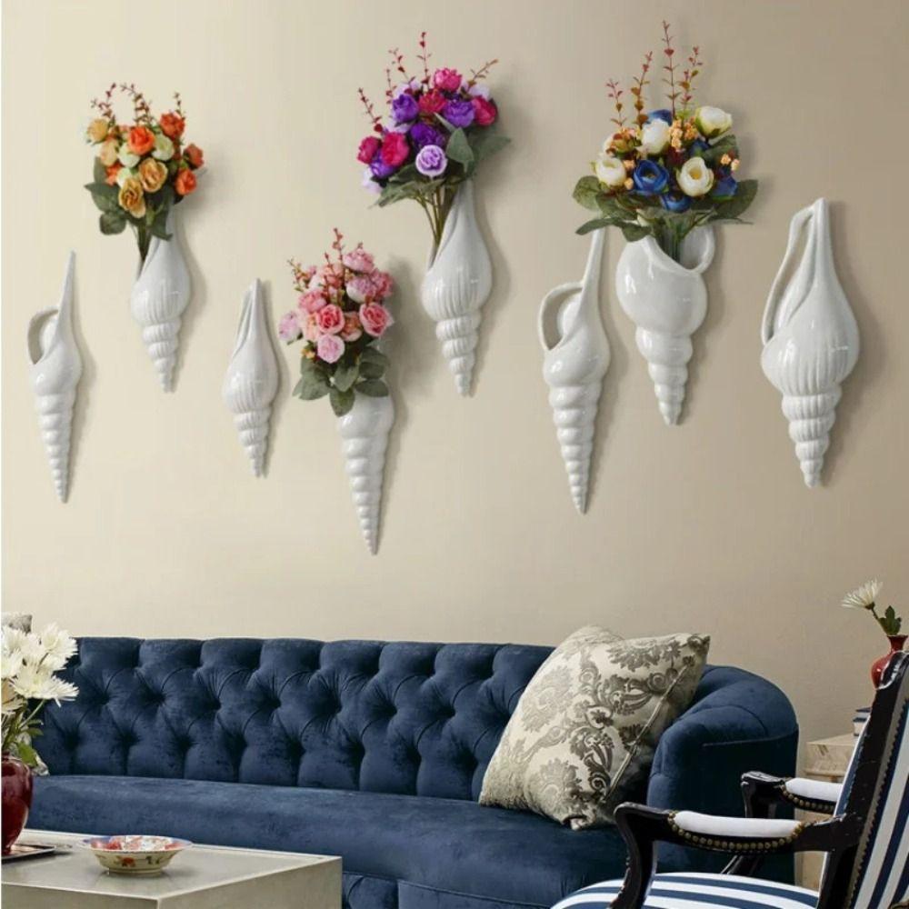 Handmade Ceramic Shell Conch Vase Nordic Simple Style Ceramic Vase Gardening