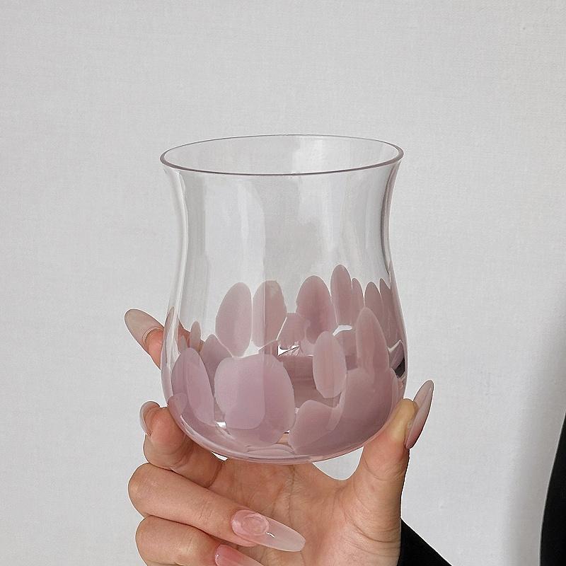 Künstlerische Lila Kiesglas Kaffeetasse Kreativer Umgekehrter Becher für Saft, Milchkaffee Bierbecher, Whiskeybecher