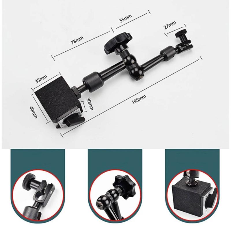 Reliable Adjustable Magnetic Base Holder for Digital Dial Indicator Use for Metalwork Pieces and Maintain Fine Stable