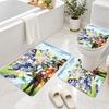 3Pcs Flannel Toilet Mat Set Genshin Impact Bathroom Rug Non Slip Bath Carpet Home Decor