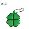 Backpack Hanging Ornament Four-Leaf Clover Clicker Keychain, 3D Printed Leaf Push Toy with Ball Accessory Chain, Stress Relief Finger Toy, Decorative