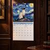 Calendario Artistico Unico per Gatti 2027 Calendario da Parete Pittura ad Olio, Planner Divertente da 12 Mesi, Gen-Dic Funzionale per Pianificazione Rilegatura a Spirale Appeso Amanti, Casa,