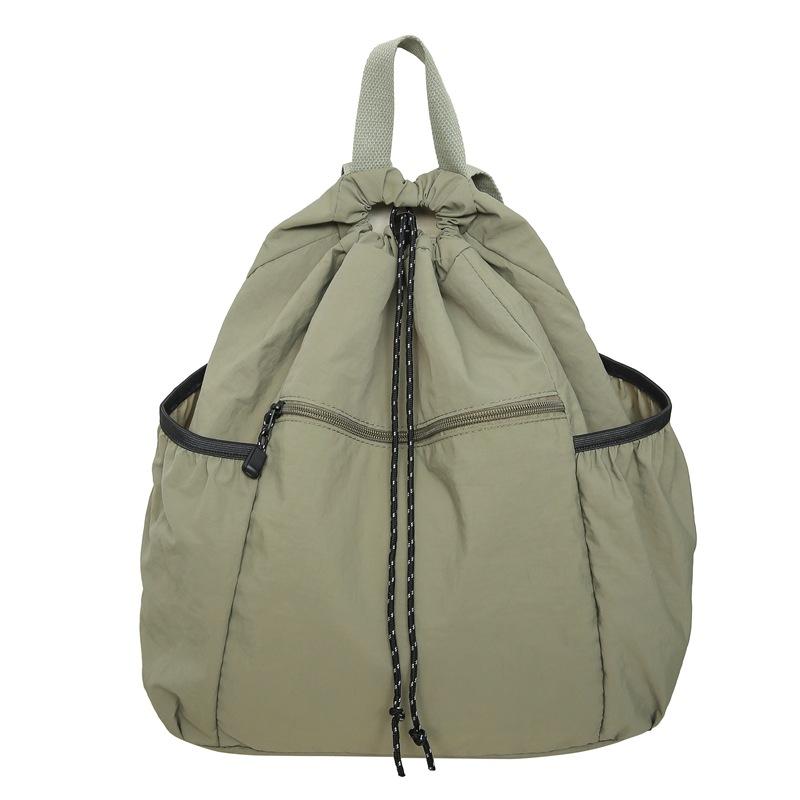 Schoolbag Korean version of nylon cloth niche design schoolbag women's casual lightweight drawstring backpack large capacity versatile simple backpack