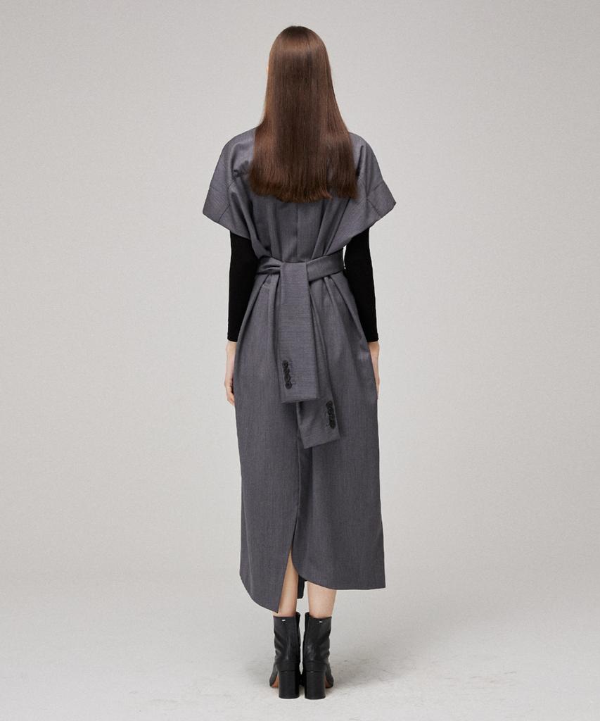 Meuameu Tie Sleeve Detail Shirt Dress