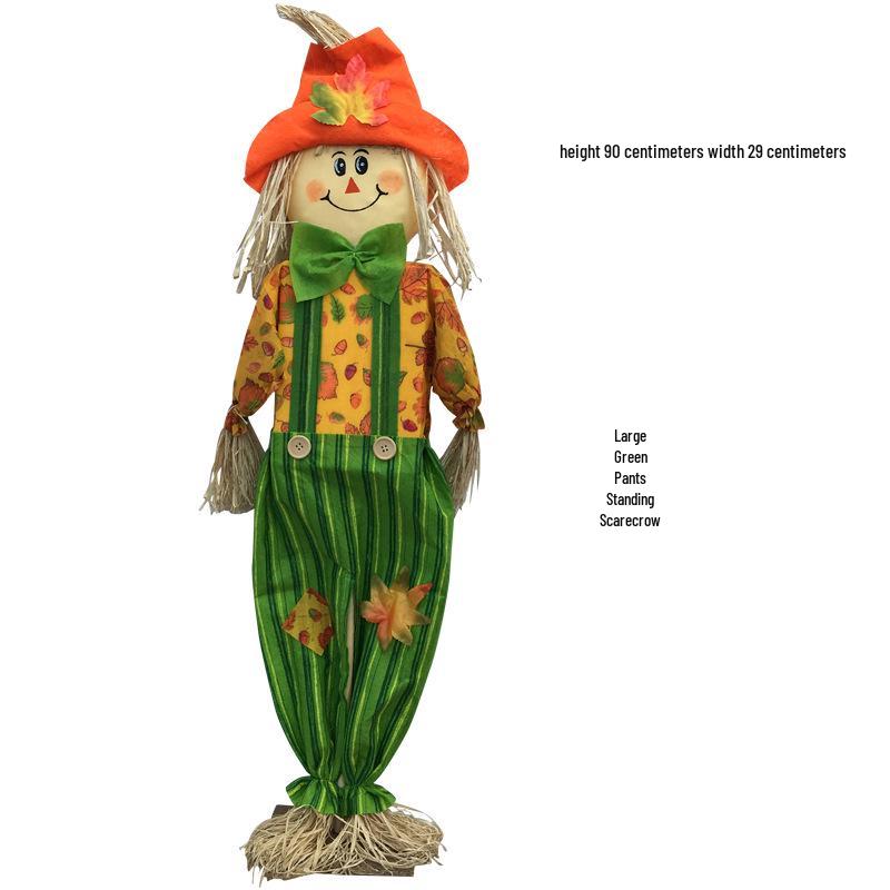 Cute Scarecrow Halloween Decorations: Small & Medium Pumpkin Lanterns for Bar, Party, Haunted House, and Pastoral Themes.