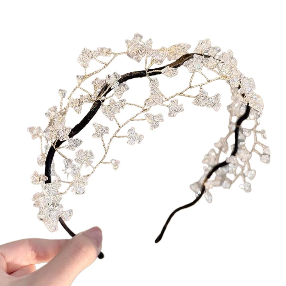 Luxury Crystal Beaded Hair Hoop Korean Style Wedding Headwear  Bridal Headwear