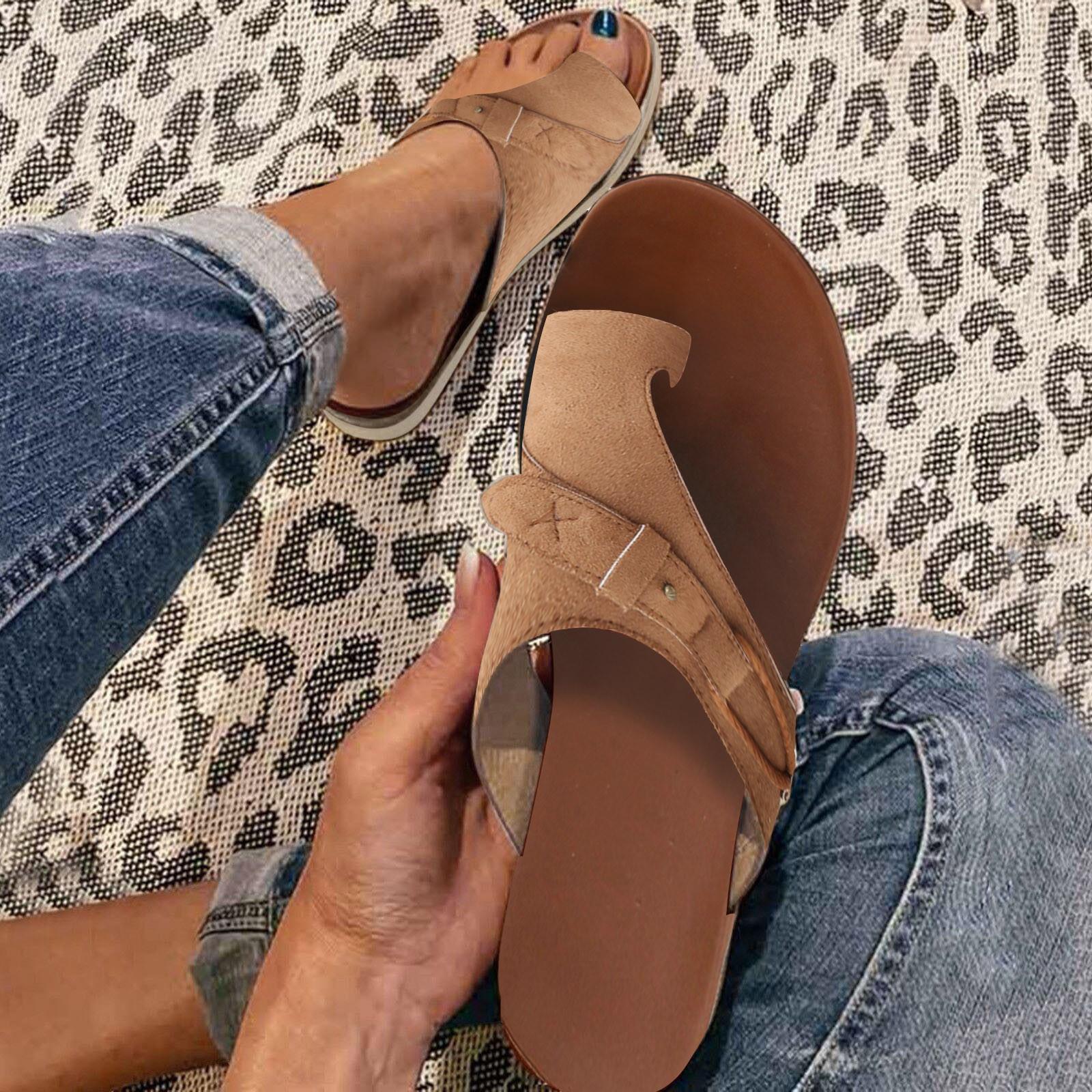 

Fashion Women Beach Flock Slip Soft Sole Casual Open Toe Non Slip Flat Hard Sole Slippers Womens S Slippers For Women Size 8 37 коричневий