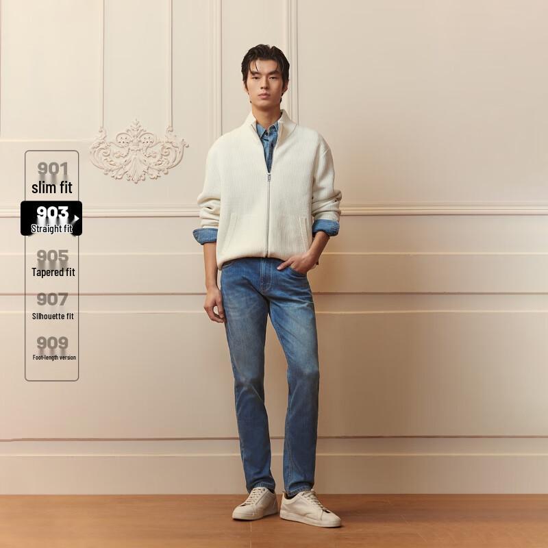 JACK&JONES Men's Embroidered Straight-Fit Washed Jeans