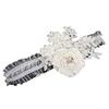 European Style White Pearl Rhinestone Flower Bridal Garter