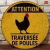 Vintage French Chicken Coop Metal Poster, Wall Art for Fence  English: Vintage French Chicken Coop Metal Poster, Wall Art for Fence