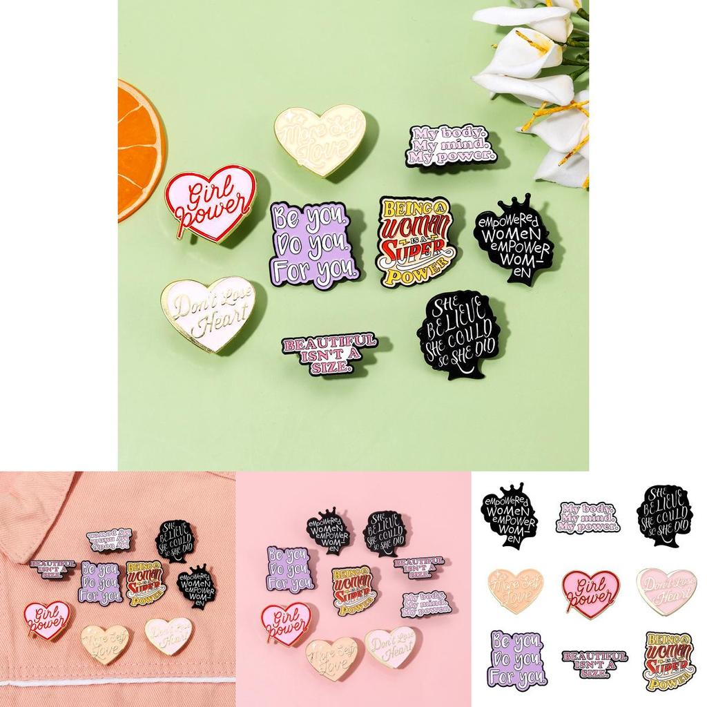 Creative English Letter Brooch Unique Alloy Badge For Sweaters Scarves Versatile Fashion Accessory