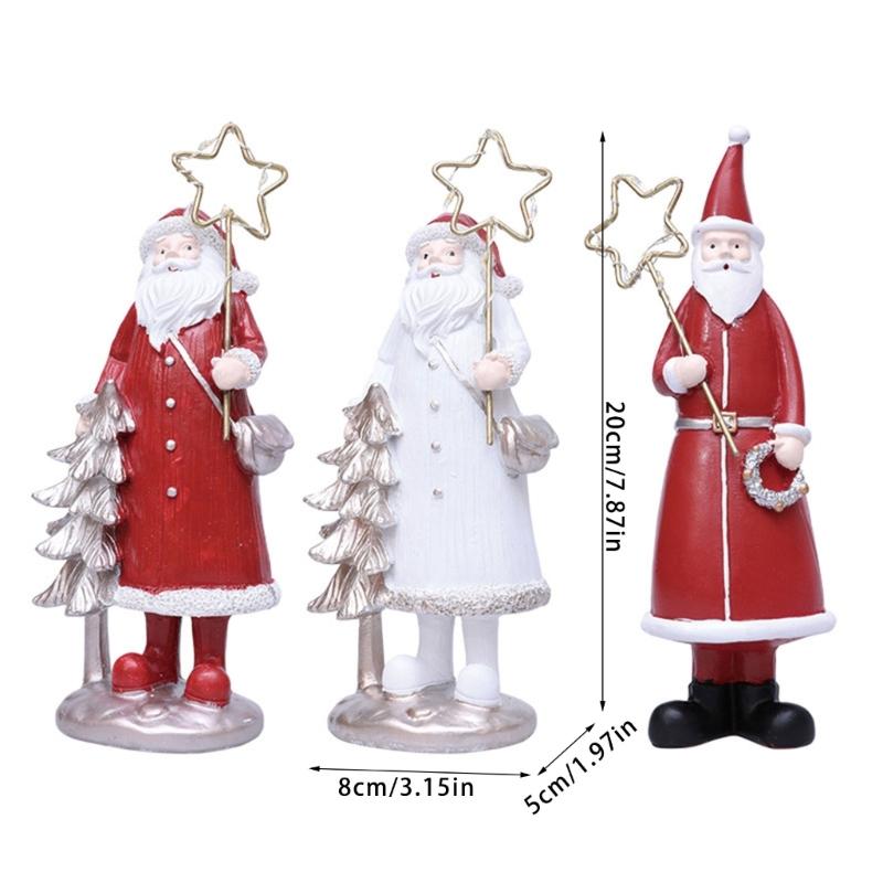 Christmas Figurine Figure Decors Resin Santa Clauses Statue Christmas Decorative Figurines Centerpieces for Holiday