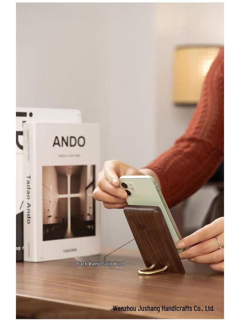 Schwarznuss Massivholz Handy- & Tablet-Halter - Kreativer Schreibtischständer