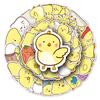 50 Original Hand-Drawn Cartoon Chick Stickers for DIY Phone Cases & Milk Tea Cups - Waterproof
