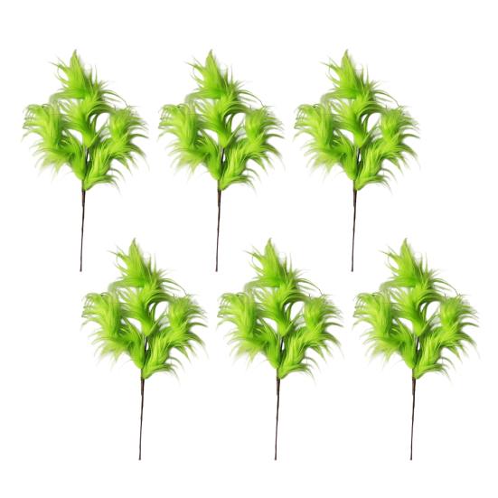 Christmas Green Hair Branch Furry Green Curly Picks Handmade Green Elf Stems