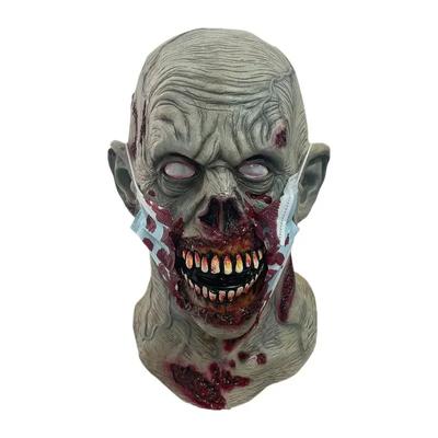Zombie-Kopfschmuck, Horror-Gesicht, Latex-Kostüm-Zubehör, blutiger Zombie-Helm, Vollgesichts-Kopfschmuck