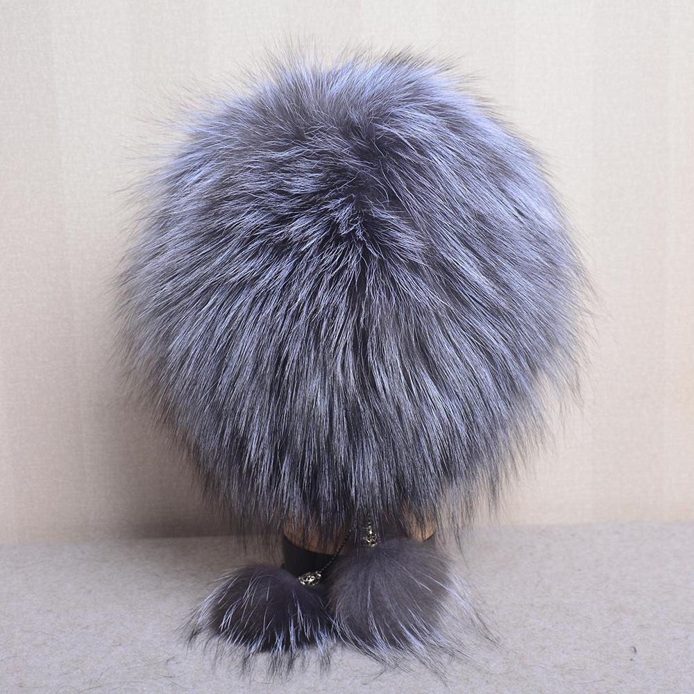 Winter Women Luxury Fur Hat Natural Fur Knitted Mink Fox Pom Pom Fur Hats With Balls Stylish Warm Fashion Girls Beanies Caps