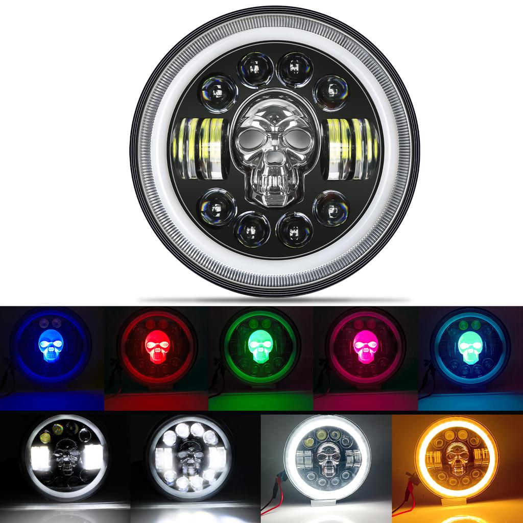 7 Inch Motorcycle LED Headlight for Motorcycle JEEP Wrangler JK Harley Touring Road King Yamaha 7Inch Round LED Headlight