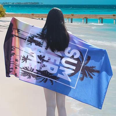 1 Stück doppelseitiges, wasserabsorbierendes, schnelltrocknendes Strandtuch aus Samt, Mikrofaser, Yoga- und Sporthandtuch, Badetuch für den Strand, Mehrzweckhandtücher