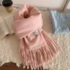 Atmosphere Solid Color Scarf Women's Winter High Sense Versatile Fashion Korean Thickened Imitation Cashmere Scarf To Keep Warm