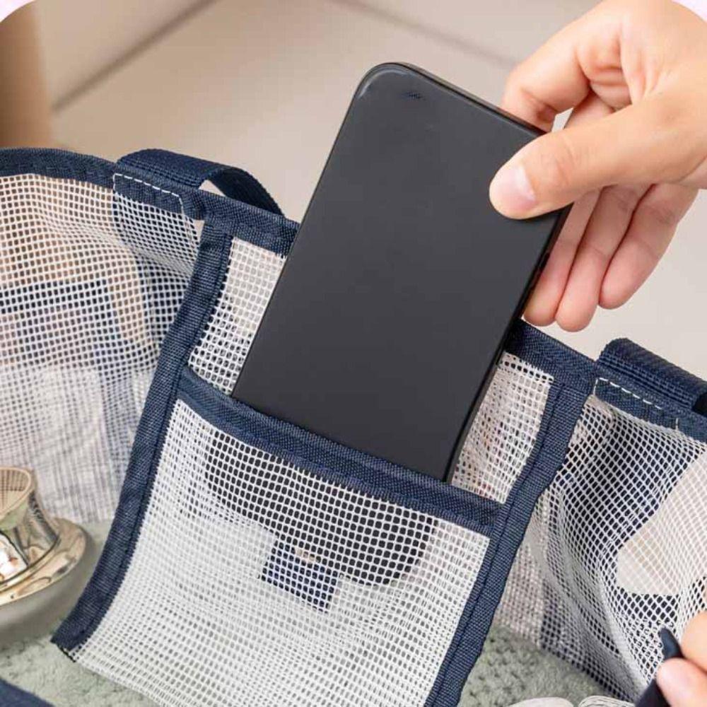 Handbag Clothes Storage Bag Multi-pouch Hanging Shower Organizer Mesh Toiletry Bag  Large Capacity
