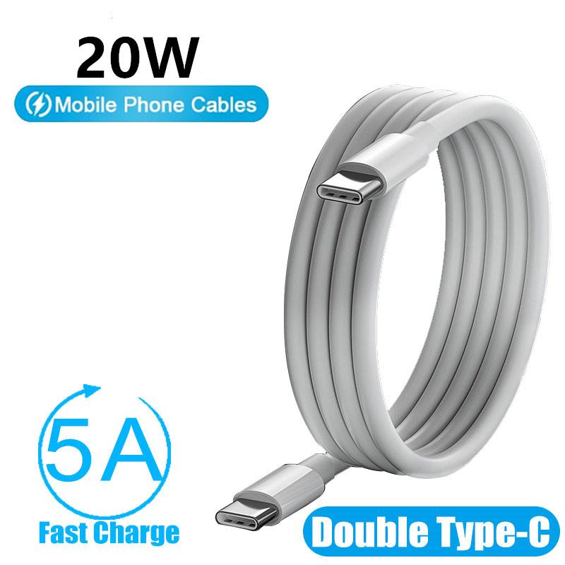

5A USB C To Type C Cable Super Fast Charging PD20W Cable For iPhone 15 Pro Max Xiaomi 12 13 Samsung Huawei Oppo USB C Data Cable 1m