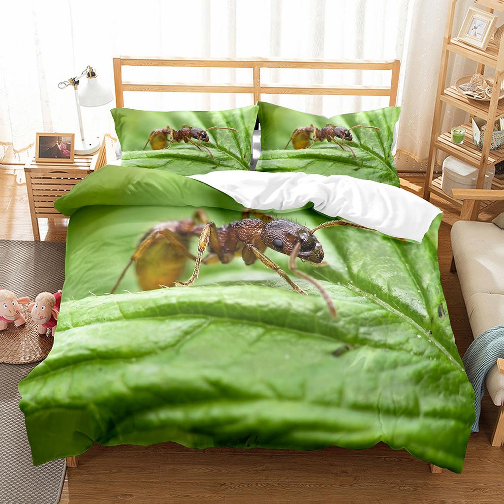Ant Duvet Cover Set Lightweight Soft Polyester Comforter Cover for Kids Animals Lover Bedding Set with Pillowcase Quilt Cover