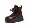 Short boots for women 2026 new autumn and winter with plush high top cotton shoes  British style versatile short boots