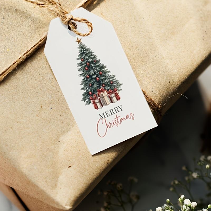 20pcs Christmas Tree Gift Tags with 5m of Twine - Elegant Holiday Hanging Decorations, Festive Greeting Cards for Gift Wrapping