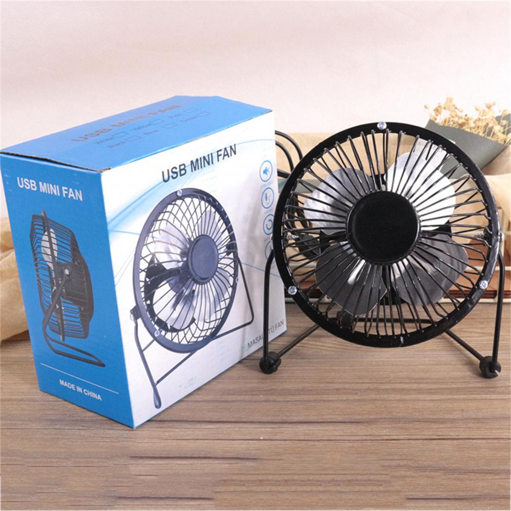 Portable Mini USB Fan Desk Silent Chargeable Aluminum Leaf Fan Home Office Computer Cooling Accessories Summer Household Gadget