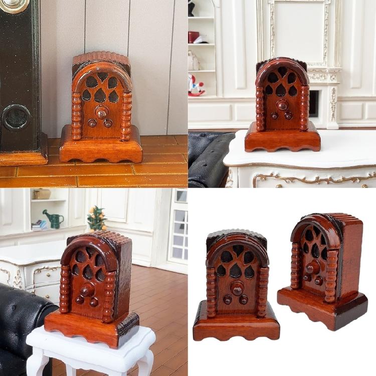 1/12 Scale Radio Replicas Wood Furniture Model Figure For Detailed Doll House Scene Landscape And Collection Setting