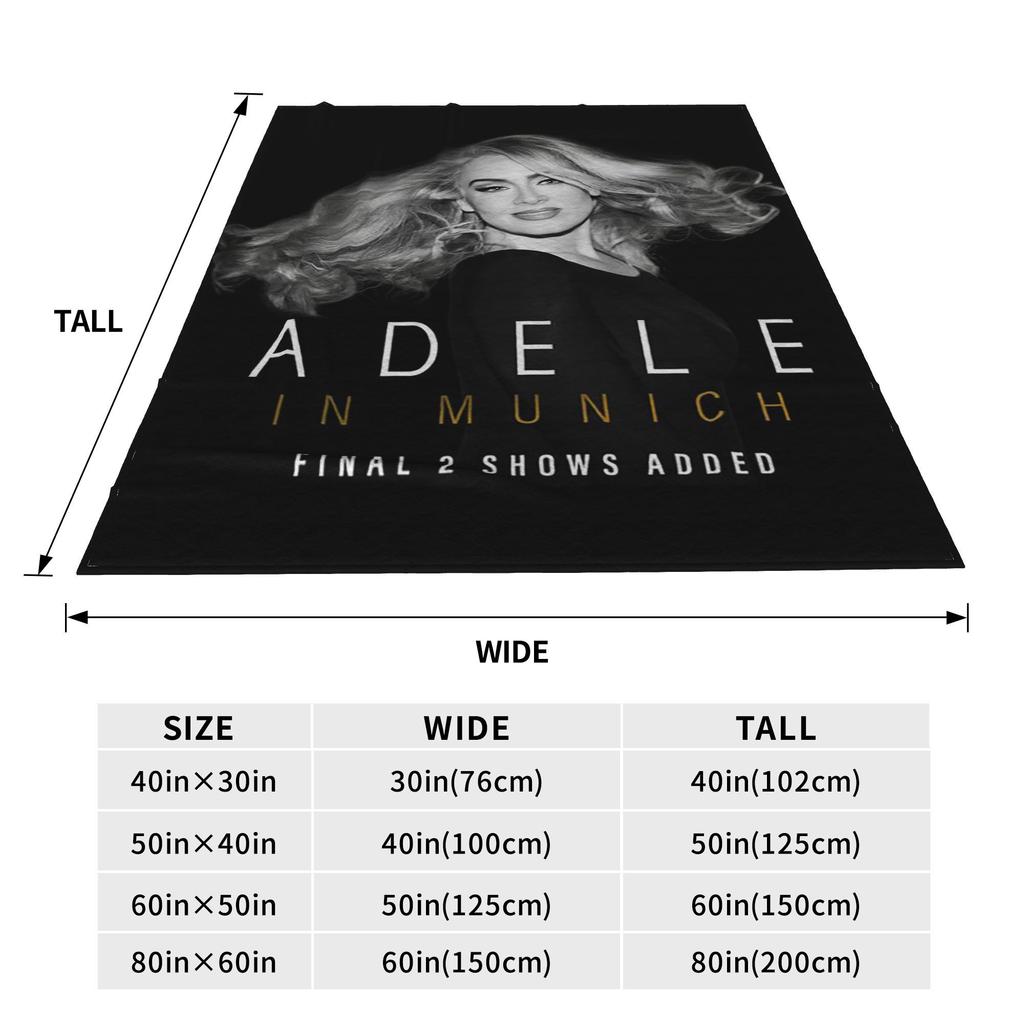 Flannel Throw Blanket Cool Singer Adele Tour 2024 Music Album Warm Plush Blankets Soft Bedding for Bed Living room Travel Couch