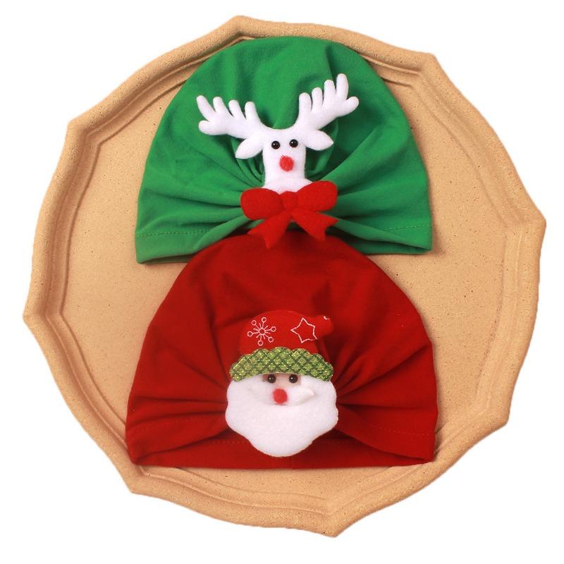 

Детская мультяшная шапка-пуловер с головой оленя и Санты, детская рождественская декорация, теплая шапка, детская шапка