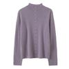 Lekasha Pure Cashmere Hand-Beaded Half-High Collar Cardigan Coat for Women
