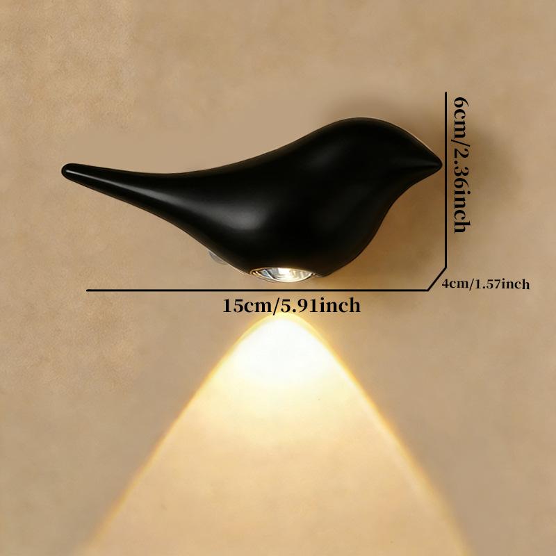Luxury Gold Bird Shape LED Night Light, Magnetic Motion Sensor Wall Sconce, Rechargeable Dimmable Night Lamp for Home Decor